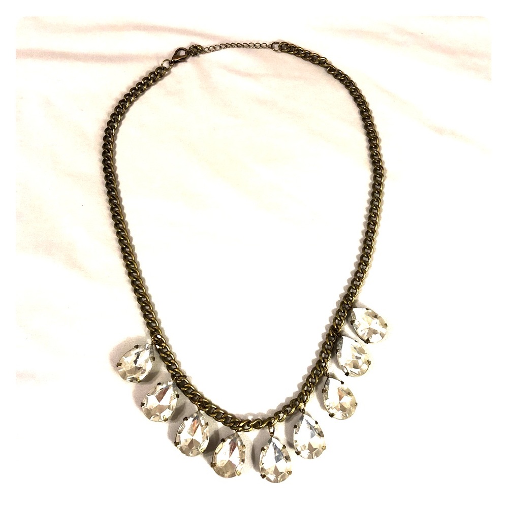 Faux rhinestone statement necklace